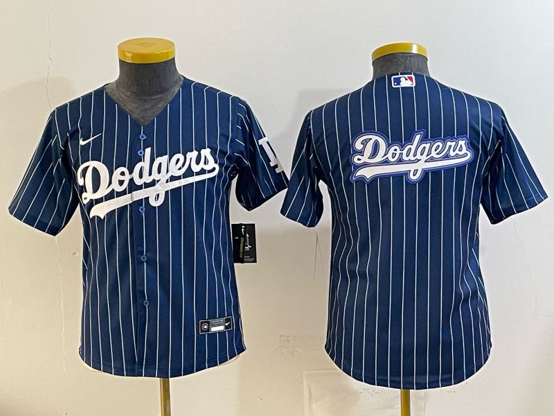 Youth 2026 Los Angeles Dodgers Blank Drak Blue Stripe Game Nike MLB Jersey style 001->youth mlb jersey->Youth Jersey